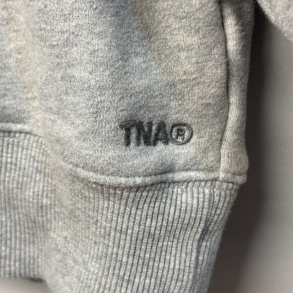 TNA Aritzia Women Sweat Cozy Fleece Sweatshirt Size Small Gray C062 -9 - Picture 6 of 16